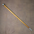 Vintage thick tan shaft pure silver round handle walking stick 86cm